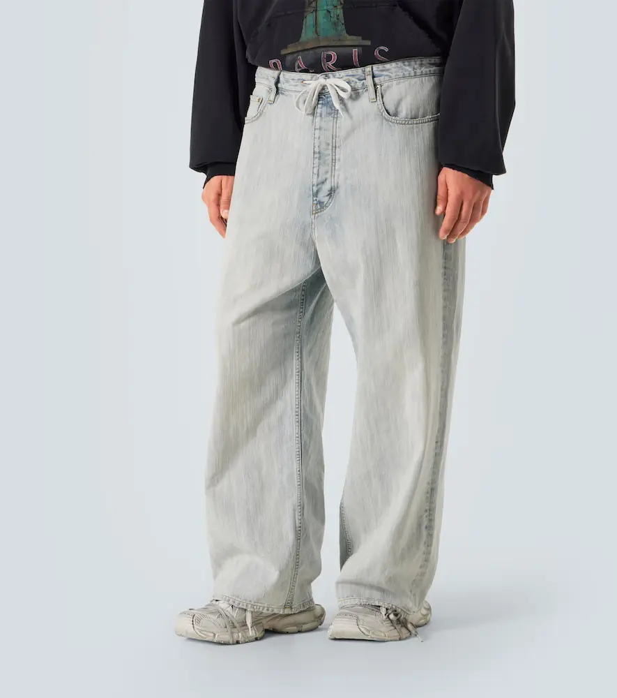 Balenciaga Mid-rise cotton twill wide-leg pants | Thumbnail 4 Balenciaga Mid-rise cotton twill wide-leg pants | Thumbnail 4