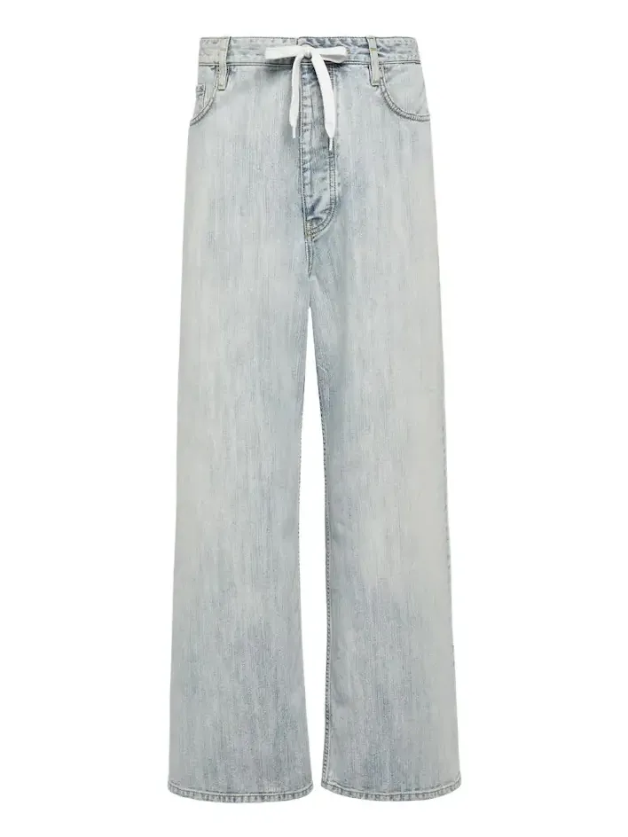 Mid-rise cotton twill wide-leg pants Mid-rise cotton twill wide-leg pants