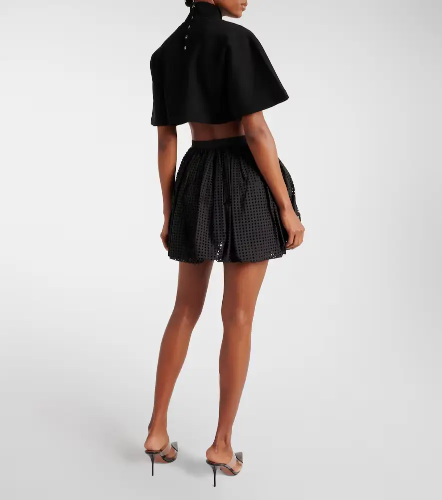 ALAÏA ALAÏA Cotton-blend poplin miniskirt | Thumbnail 3