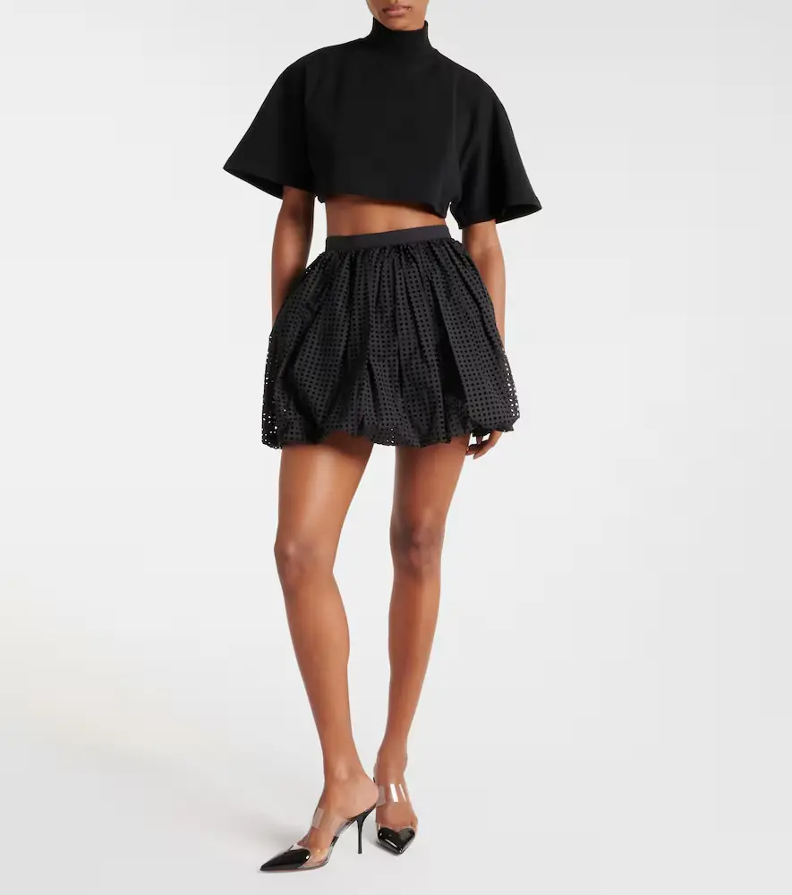 ALAÏA ALAÏA Cotton-blend poplin miniskirt | Thumbnail 4