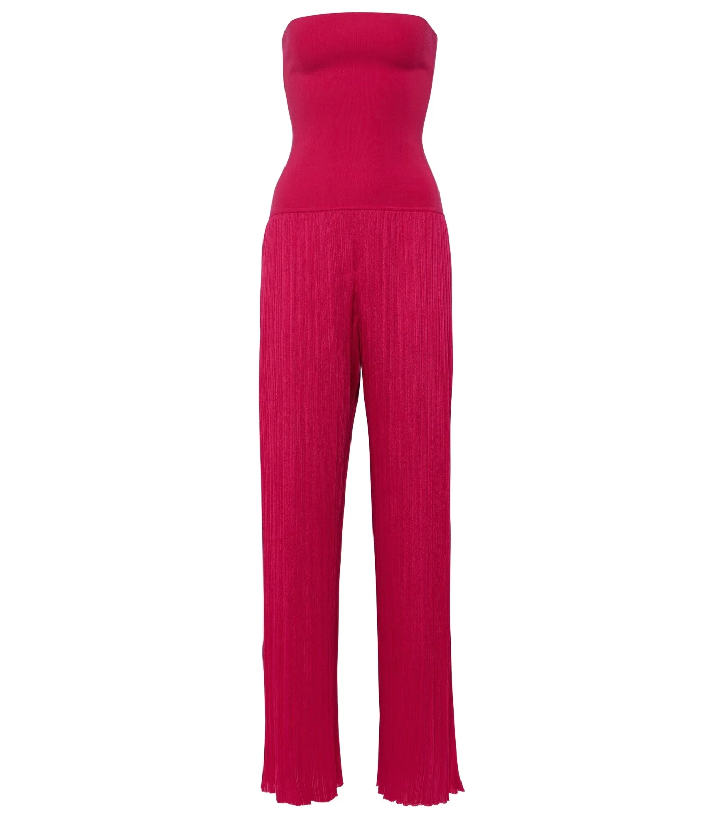 Strapless pleated knitted jumpsuit Strapless pleated knitted jumpsuit