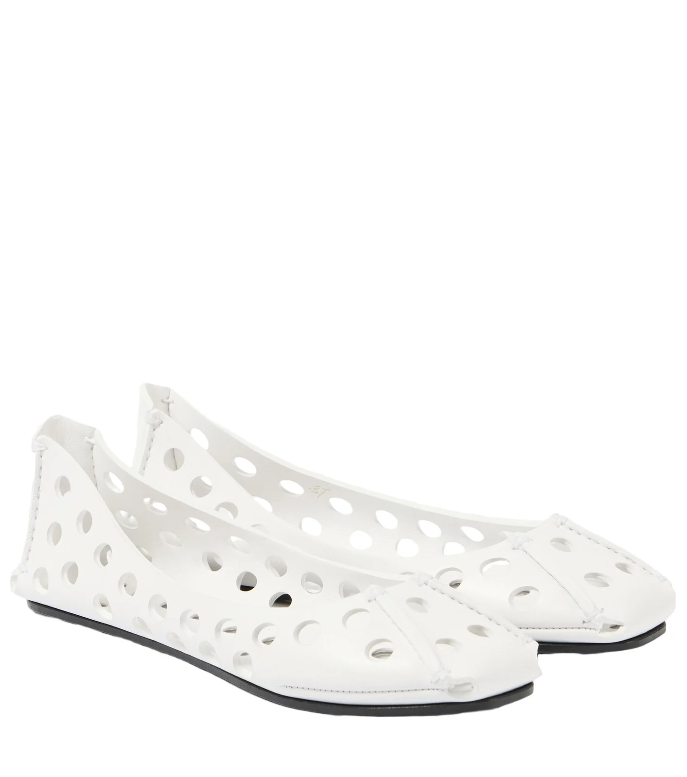 Perfo leather ballet flats