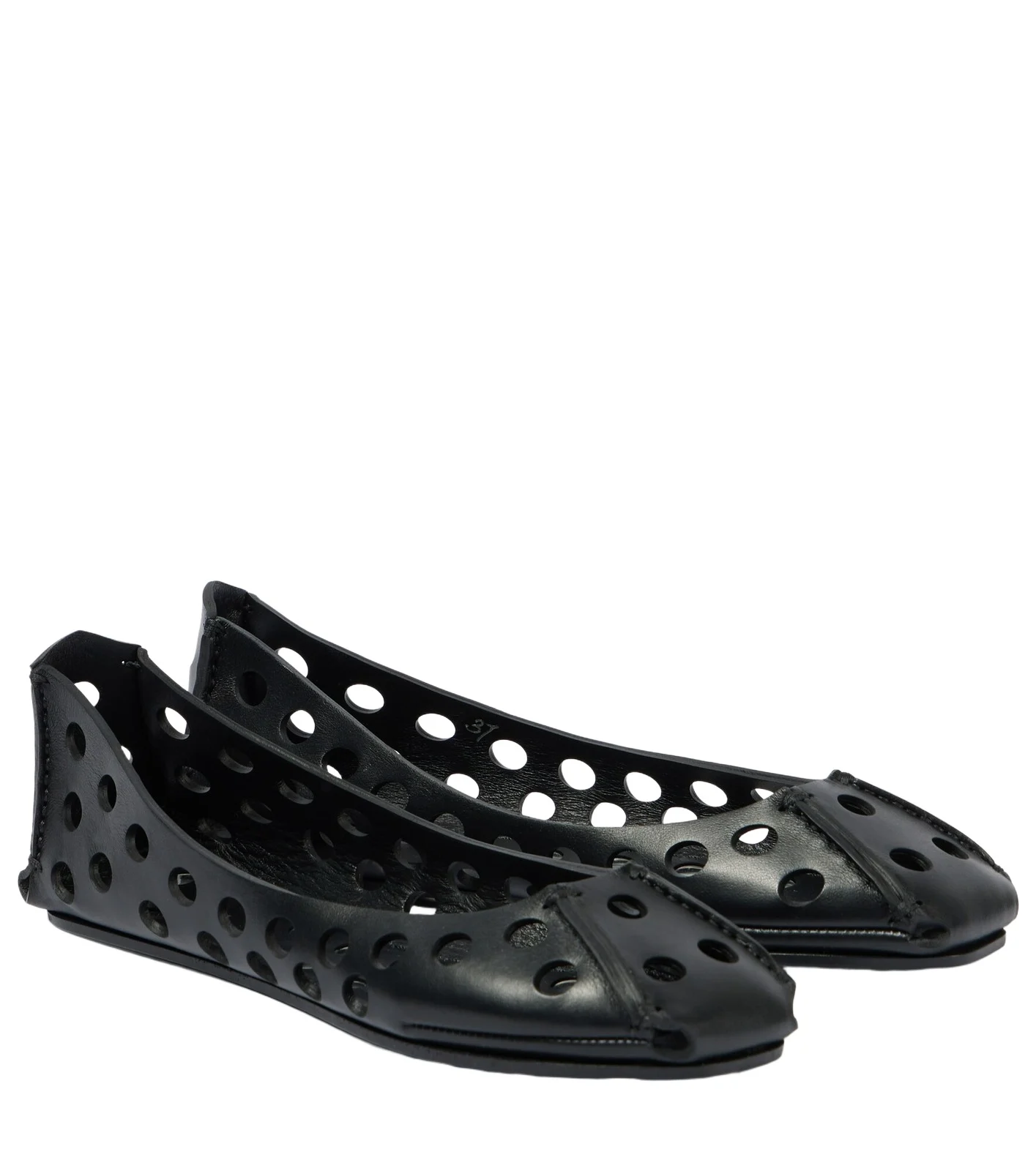 Perfo leather ballet flats
