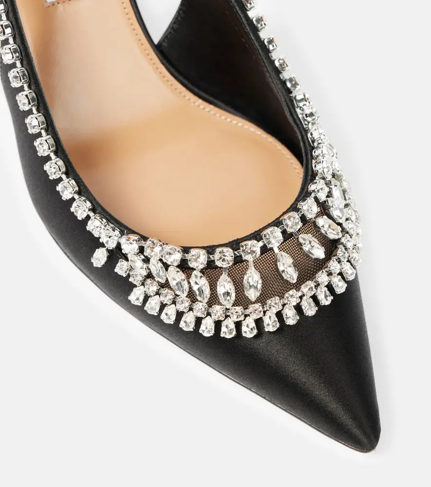 Aquazzura Crystal Crush satin slingback pumps | Thumbnail 4 Aquazzura Crystal Crush satin slingback pumps | Thumbnail 4
