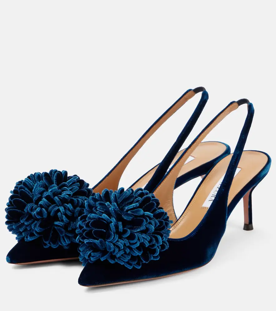 Aquazzura Couturier 65 velvet slingback pumps | Thumbnail 3