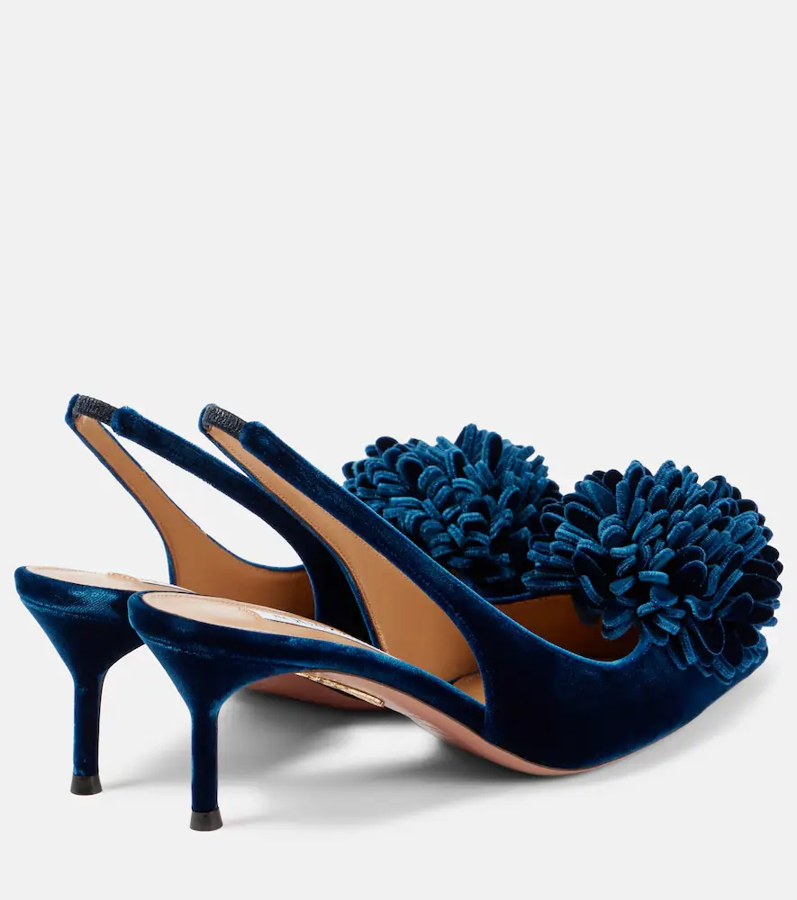 Aquazzura Couturier 65 velvet slingback pumps | Thumbnail 4