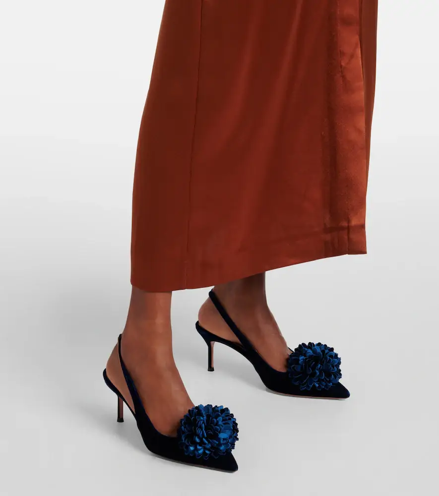 Aquazzura Couturier 65 velvet slingback pumps | Thumbnail 5