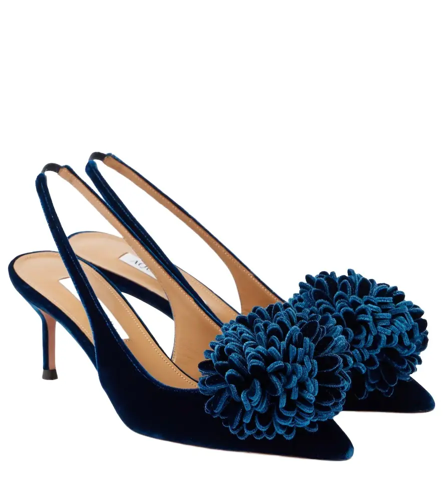 Aquazzura Couturier 65 velvet slingback pumps | Image 1 Aquazzura Couturier 65 velvet slingback pumps | Image 1