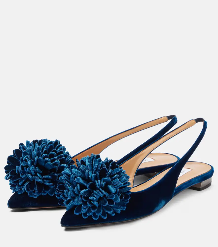Aquazzura Couturier velvet slingback flats | Thumbnail 3