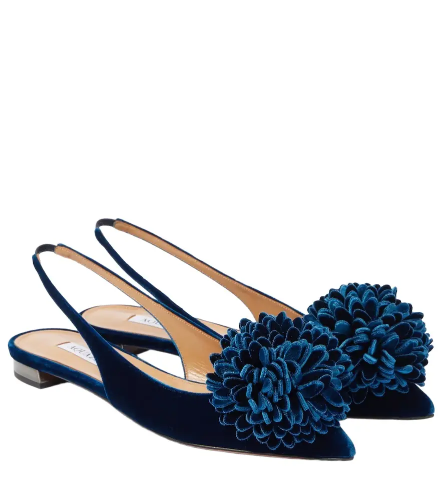 Aquazzura Couturier velvet slingback flats | Image 1 Aquazzura Couturier velvet slingback flats | Image 1