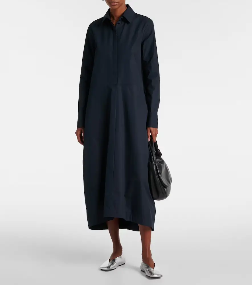 Jil Sander Gathered cotton poplin shirt dress | Thumbnail 6