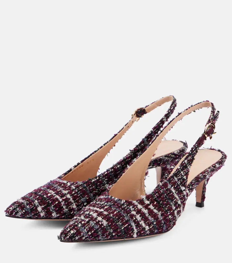 Gianvito Rossi 55 bouclé slingback pumps | Thumbnail 3