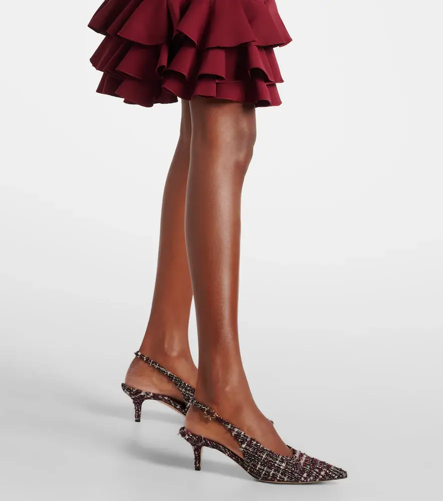 Gianvito Rossi 55 bouclé slingback pumps | Thumbnail 6
