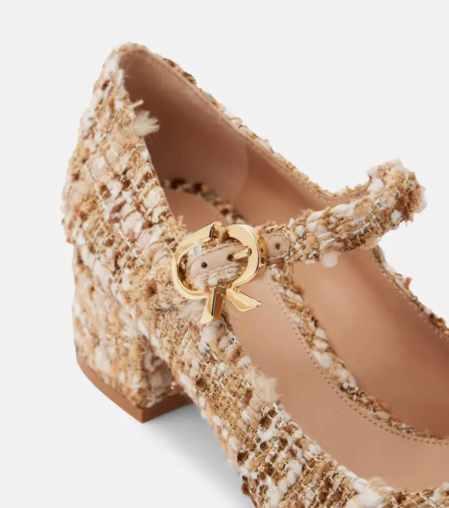 Gianvito Rossi Mary Ribbon 45 bouclé Mary Jane pumps | Thumbnail 3