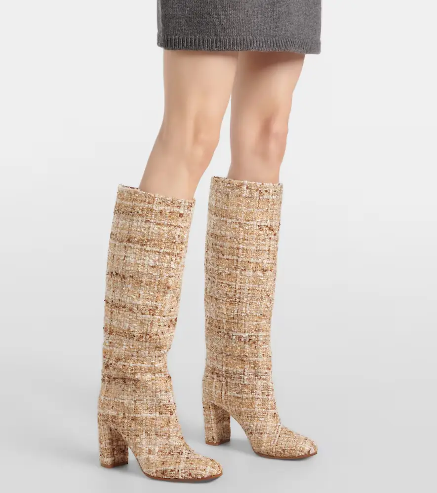 Gianvito Rossi Bouclé knee-high boots | Thumbnail 5