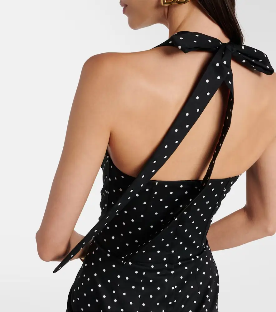 Dolce & Gabbana Polka-dot cotton-blend drill corset dress | Thumbnail 5