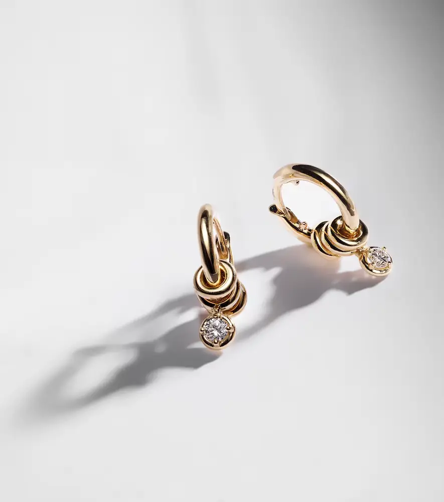Spinelli Kilcollin Zahra Micro 18kt gold hoop earrings with diamonds | Thumbnail 5