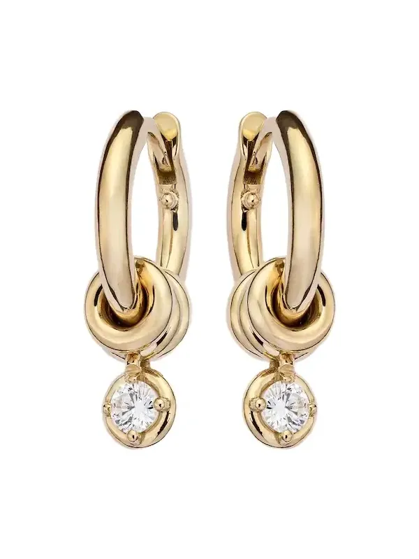Zahra Micro 18kt gold hoop earrings with diamonds Zahra Micro 18kt gold hoop earrings with diamonds