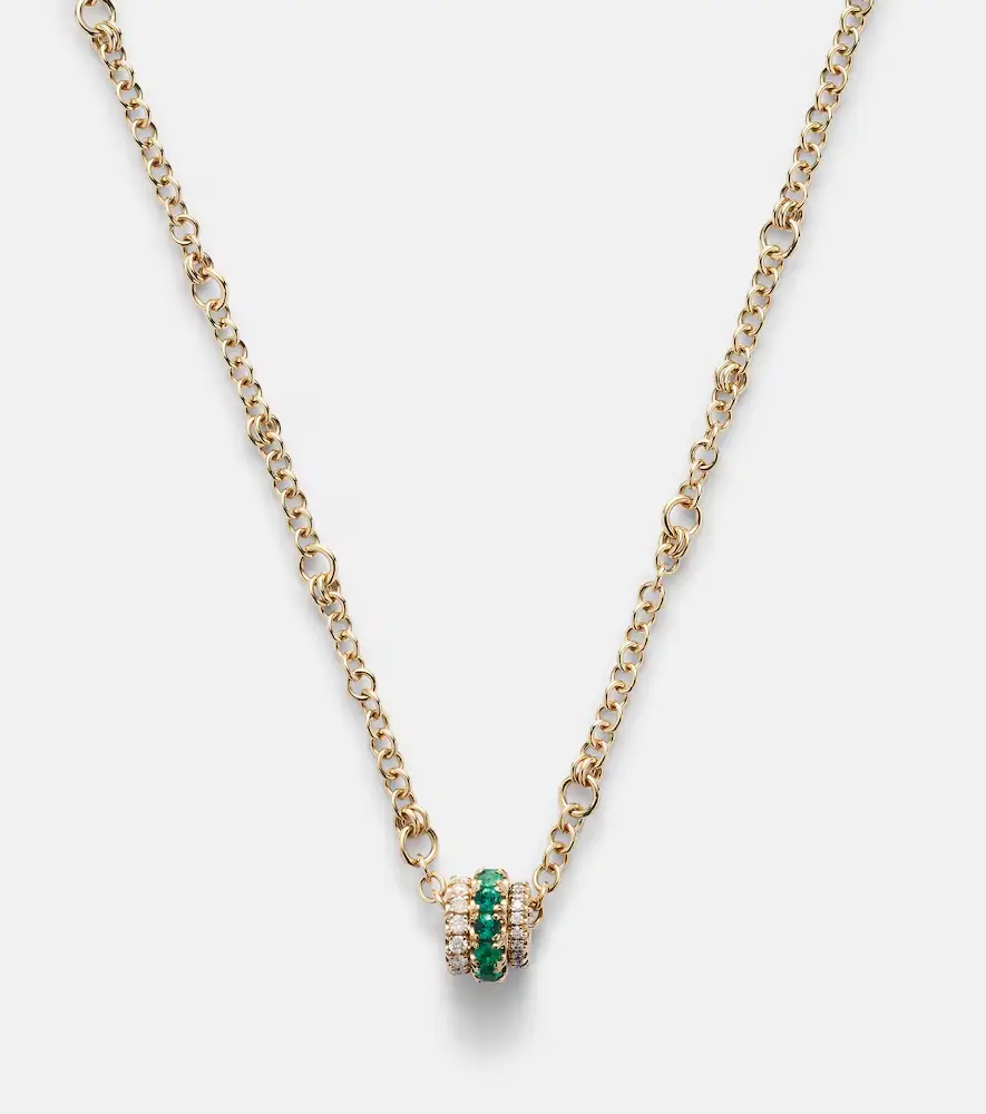Spinelli Kilcollin Gravity 18kt gold chain necklace with diamond and emerald | Thumbnail 4 Spinelli Kilcollin Gravity 18kt gold chain necklace with diamond and emerald | Thumbnail 4