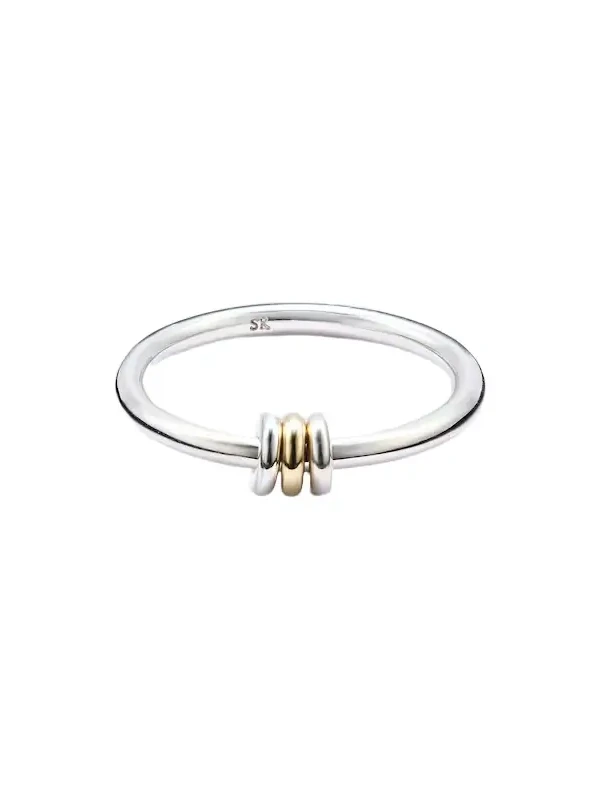 Sirius 925 sterling silver and 18kt gold ring