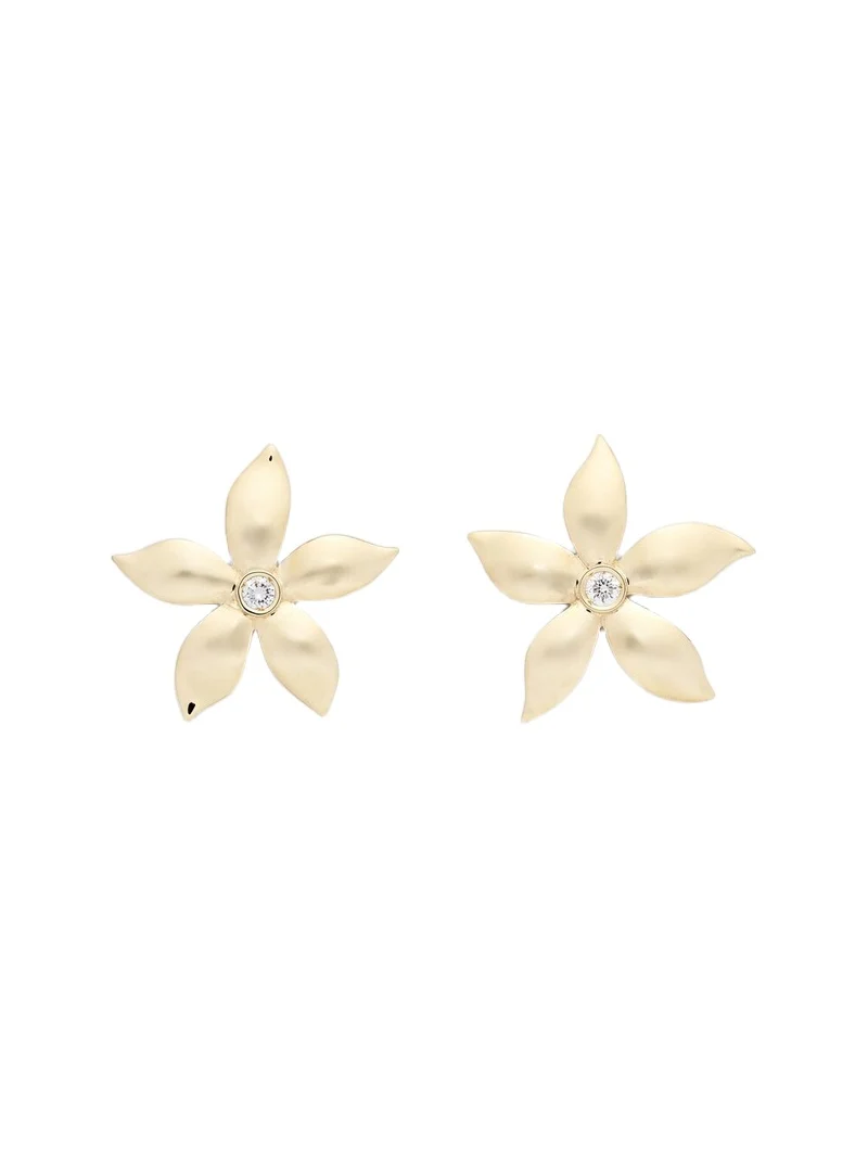 Ileana Makri Waterfall Flower 18kt gold earrings with diamonds