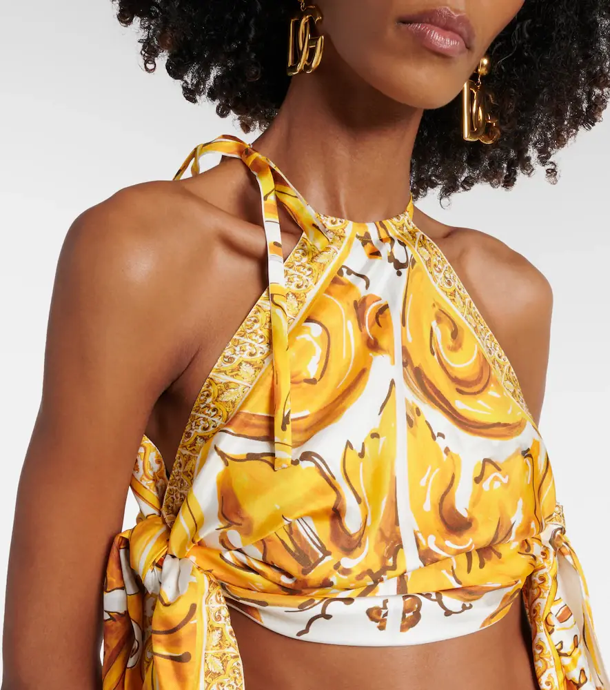 Dolce & Gabbana Majolica silk satin top | Thumbnail 2 Dolce & Gabbana Majolica silk satin top | Thumbnail 2