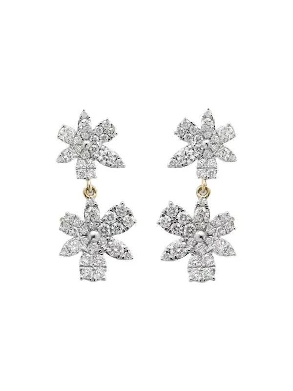 Grand Magnolia 14kt gold drop earrings with diamonds Grand Magnolia 14kt gold drop earrings with diamonds