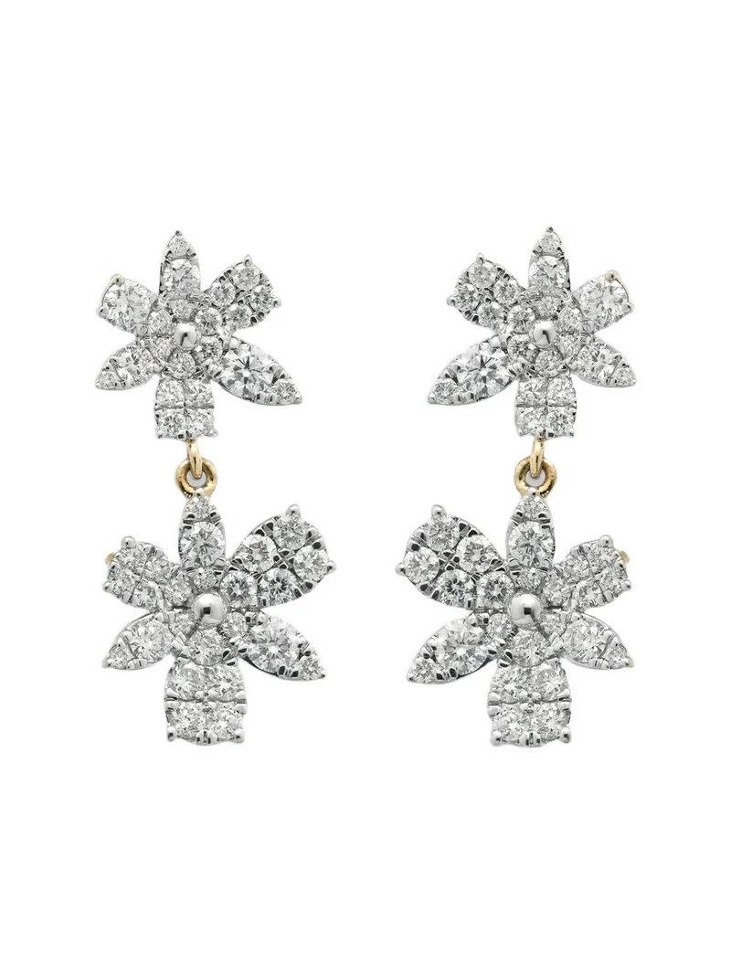 Grand Magnolia 14kt gold drop earrings with diamonds Grand Magnolia 14kt gold drop earrings with diamonds