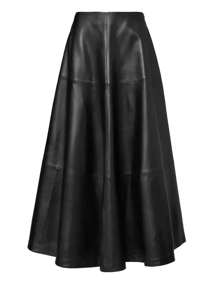 Varda leather midi skirt