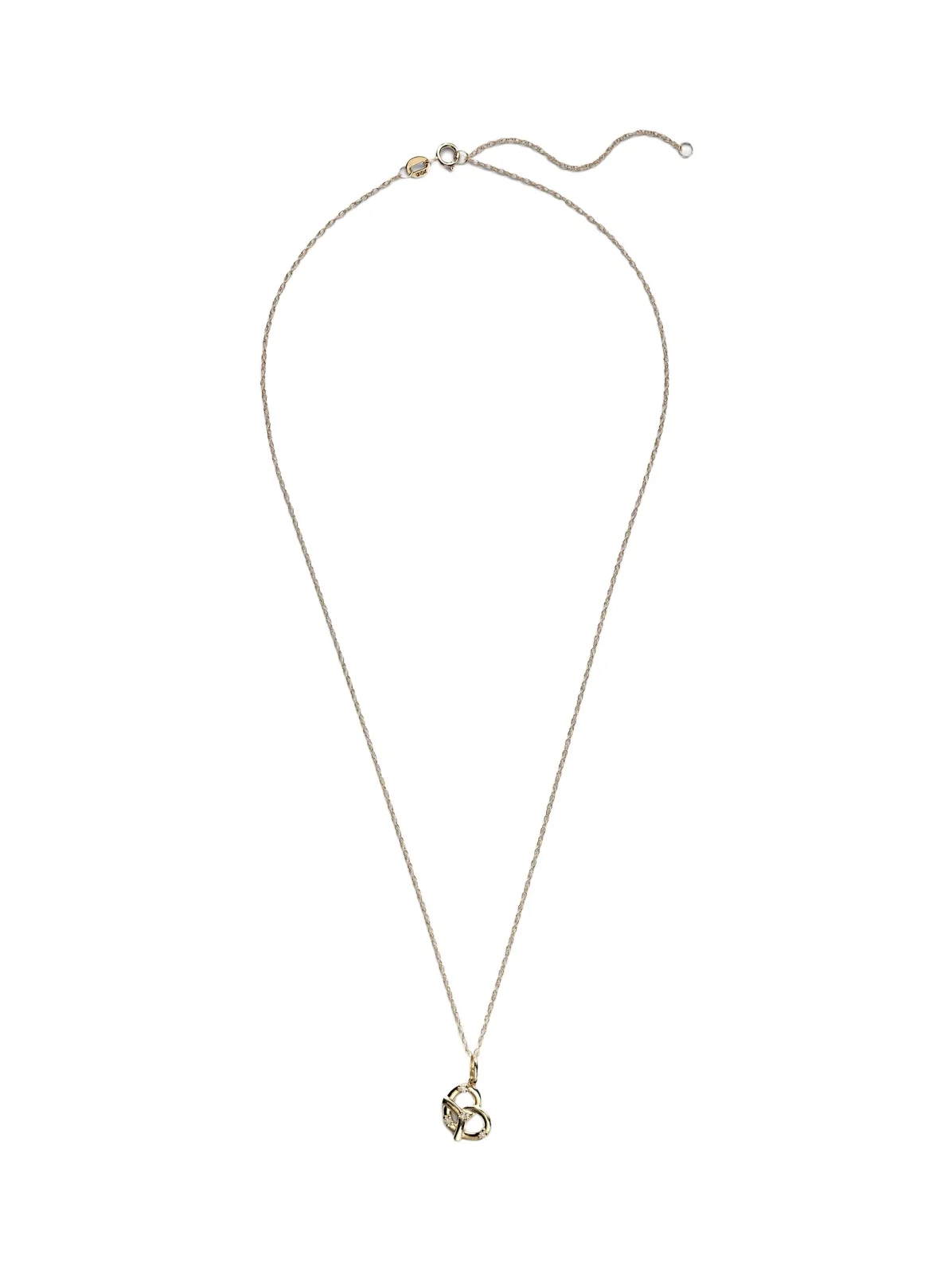 Salt To My Pretzel 10kt gold necklace with diamonds Salt To My Pretzel 10kt gold necklace with diamonds