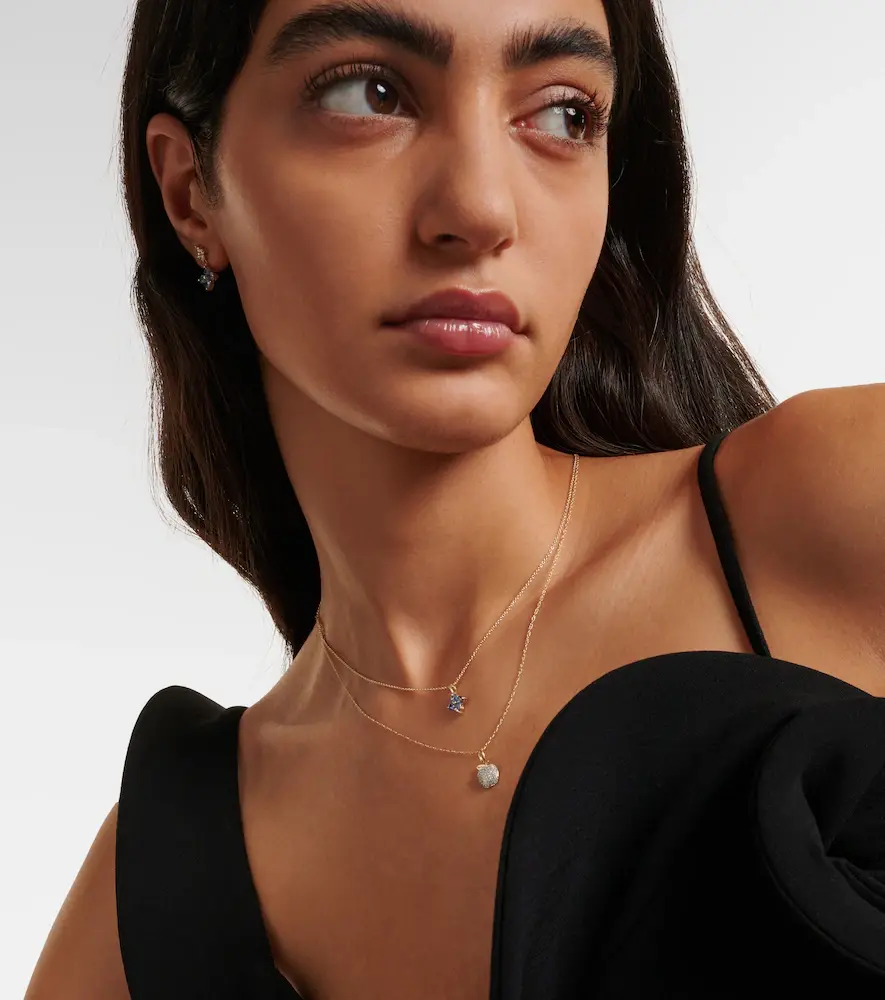 Stone and Strand Luckiest Clover 10kt gold necklace with sapphires | Thumbnail 2