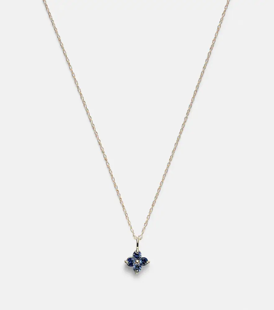 Stone and Strand Luckiest Clover 10kt gold necklace with sapphires | Thumbnail 4