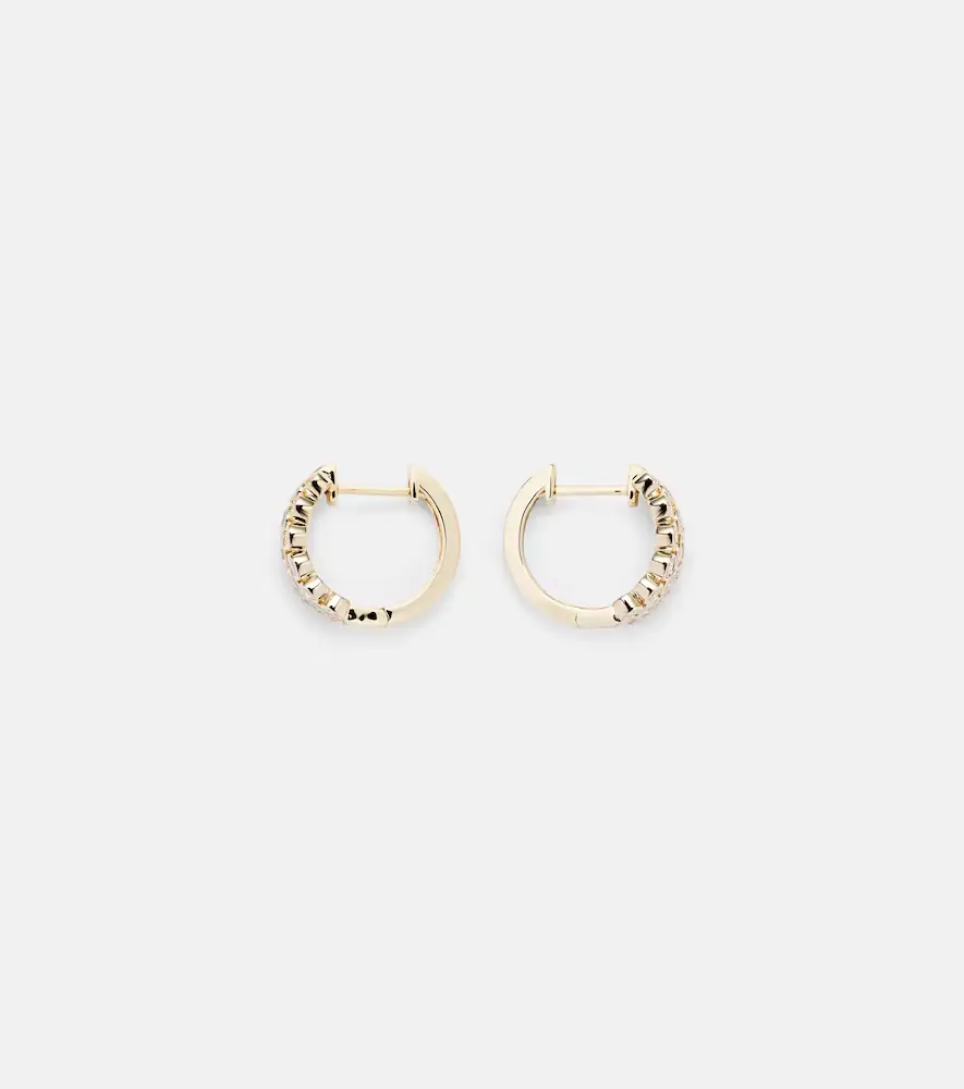 Anita Ko 3 Row 18kt gold hoop earrings with diamonds | Thumbnail 2