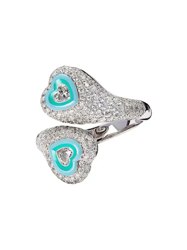 Gemini Heart 18kt white gold pinky ring with diamonds Gemini Heart 18kt white gold pinky ring with diamonds