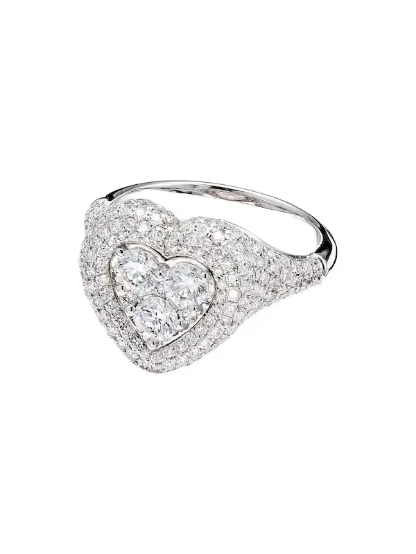 Manaal 18kt white gold pinky ring with diamonds Manaal 18kt white gold pinky ring with diamonds