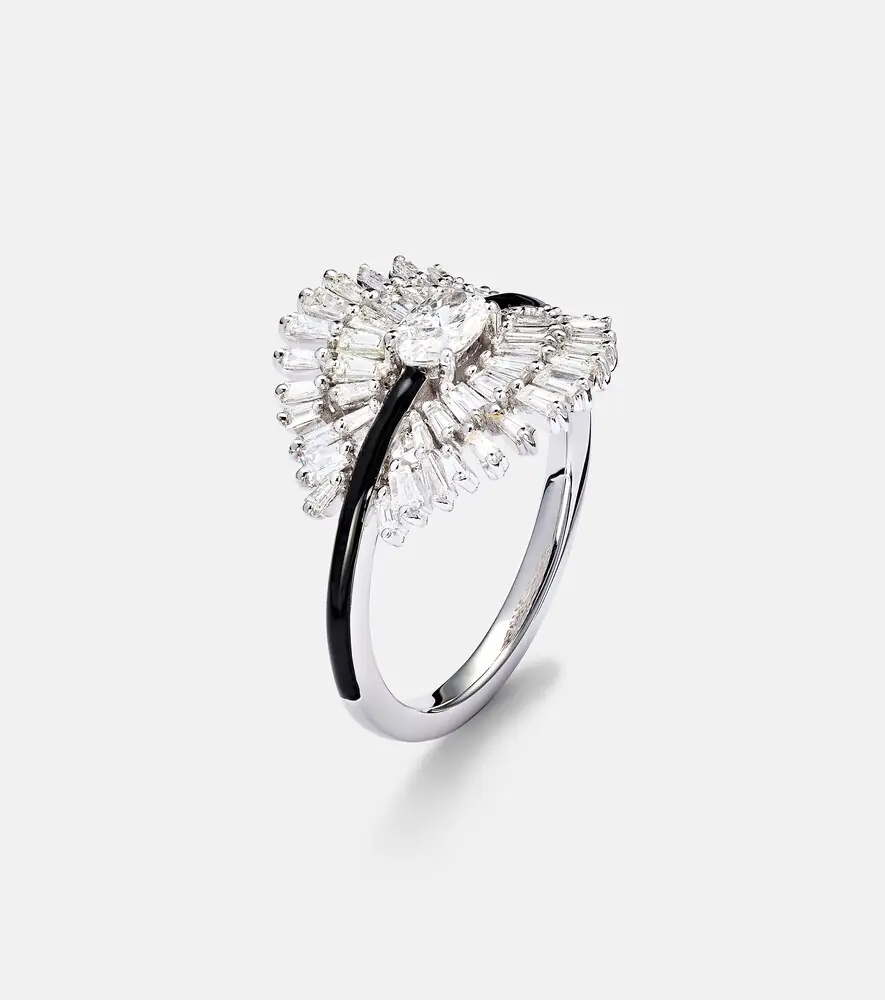 Kamyen Eyelash 18kt white gold pinky ring with diamonds | Thumbnail 2