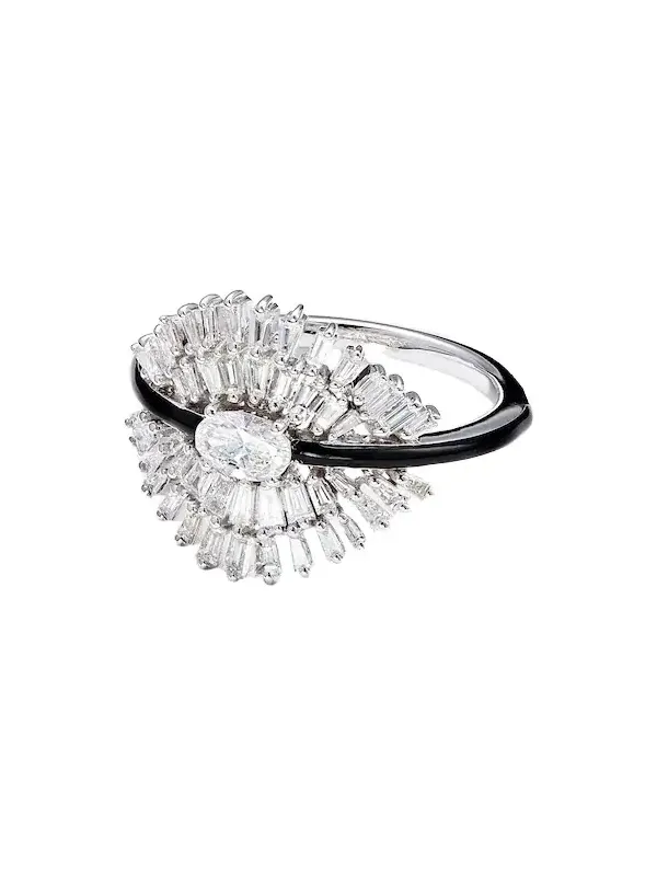 Eyelash 18kt white gold pinky ring with diamonds Eyelash 18kt white gold pinky ring with diamonds