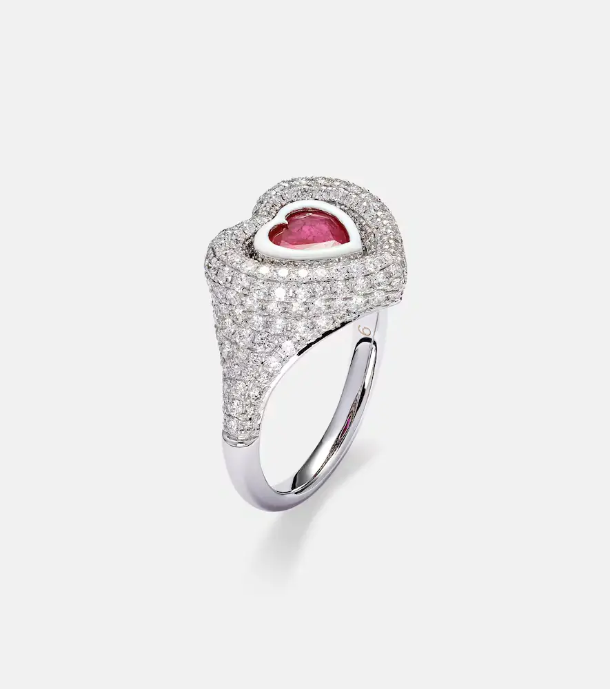 Kamyen Manaal 2.0 18kt white gold pinky ring with ruby and diamonds | Thumbnail 2 Kamyen Manaal 2.0 18kt white gold pinky ring with ruby and diamonds | Thumbnail 2