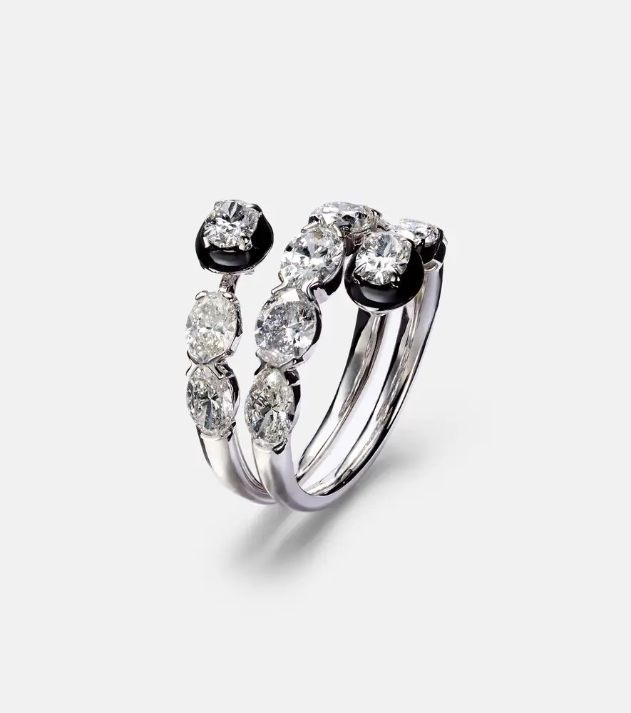 Kamyen 18kt white gold and enamel ring with diamonds | Thumbnail 4 Kamyen 18kt white gold and enamel ring with diamonds | Thumbnail 4