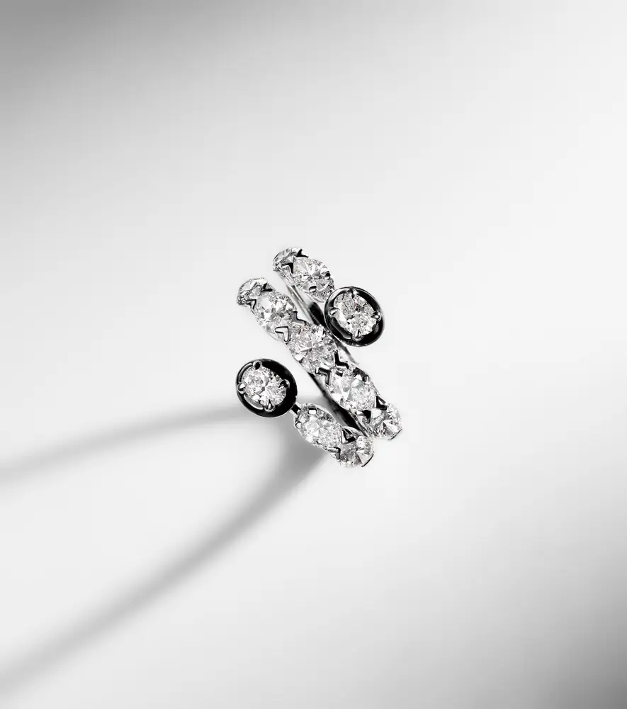 Kamyen 18kt white gold and enamel ring with diamonds | Thumbnail 5 Kamyen 18kt white gold and enamel ring with diamonds | Thumbnail 5