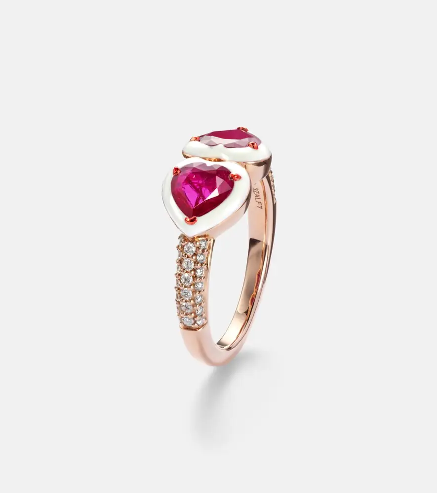 Kamyen 18kt rose gold ring with rubies and diamonds | Thumbnail 2 Kamyen 18kt rose gold ring with rubies and diamonds | Thumbnail 2