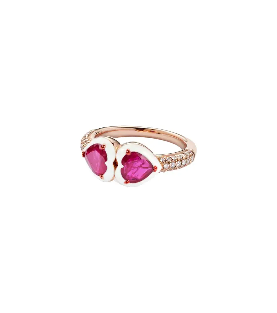 Kamyen 18kt rose gold ring with rubies and diamonds | Image 1 Kamyen 18kt rose gold ring with rubies and diamonds | Image 1
