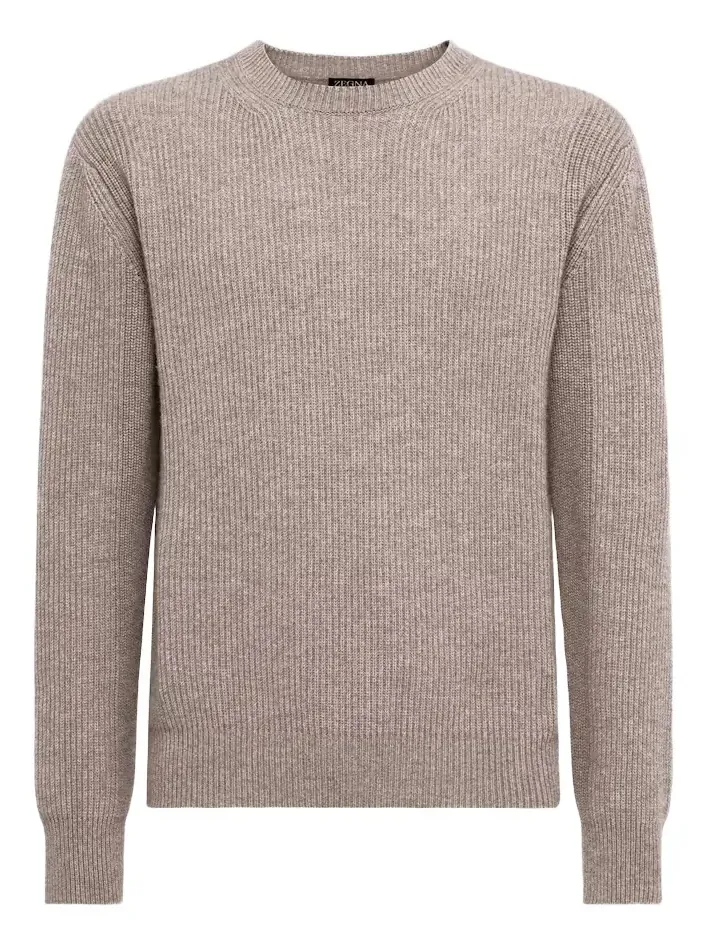 Ribbed-knit cashmere sweater