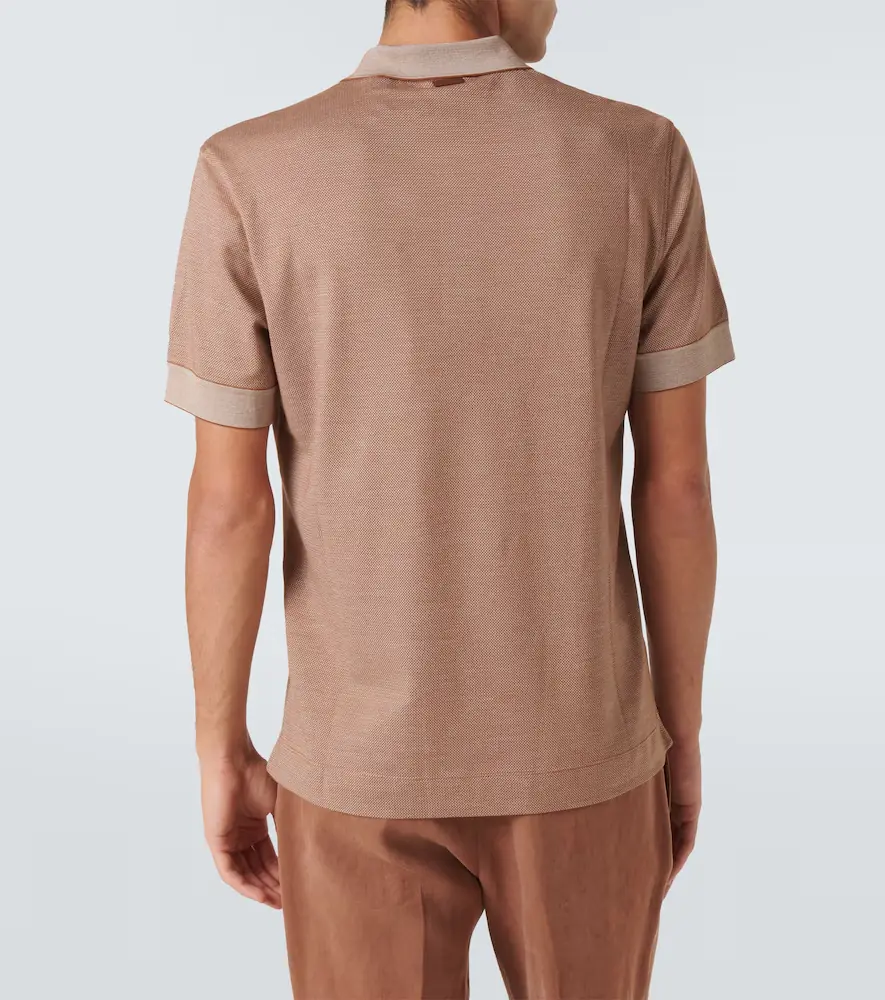 Zegna Cotton and silk polo shirt | Thumbnail 3