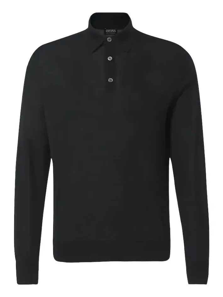 Wool polo shirt