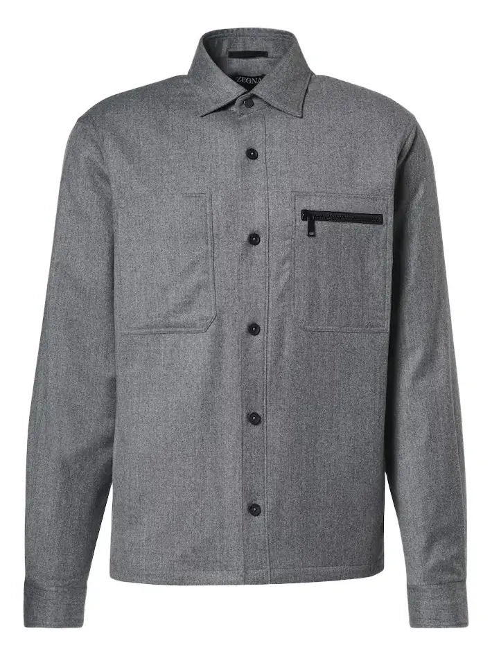 Zegna Padded wool mélange overshirt