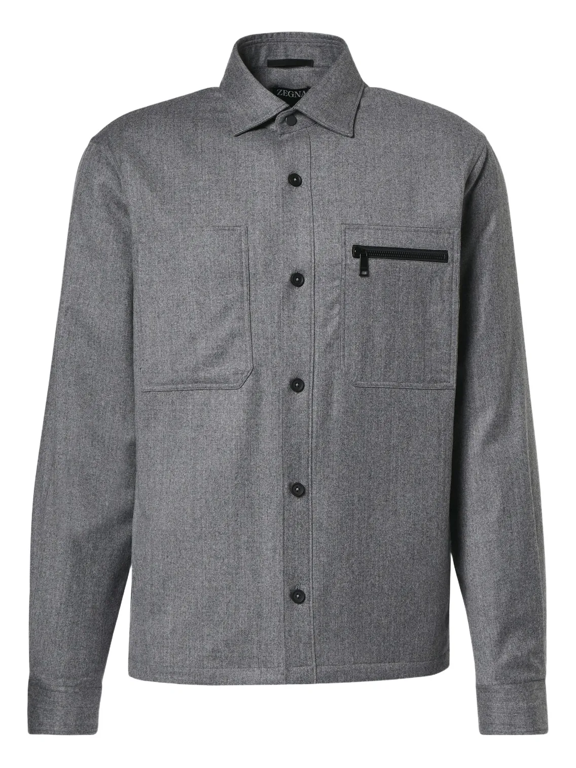 Padded wool mélange overshirt