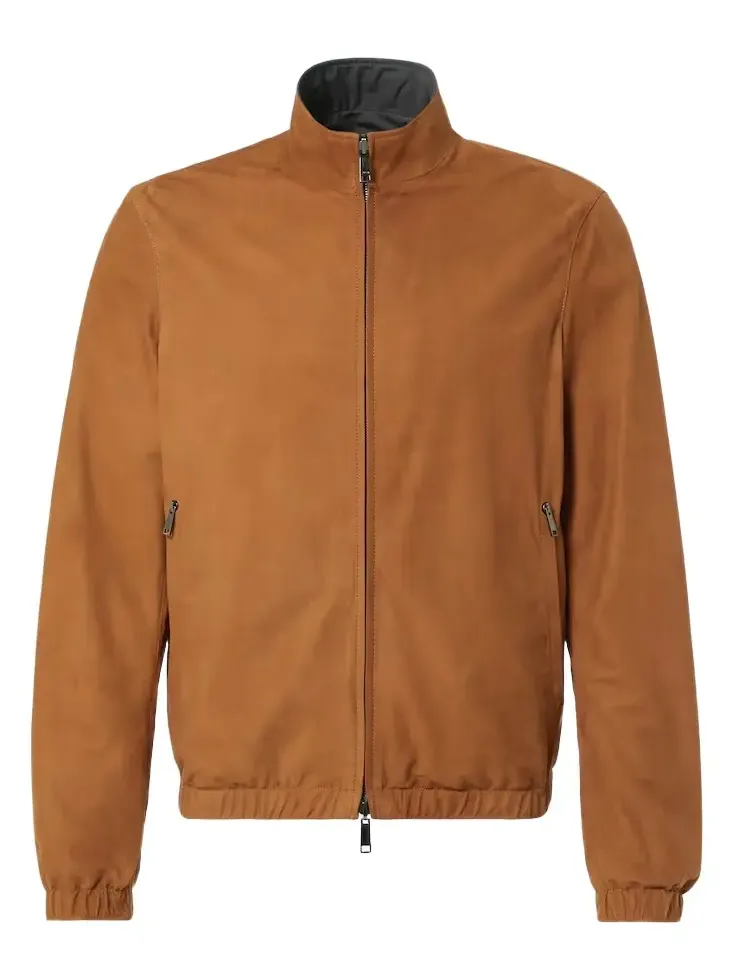 Reversible leather blouson