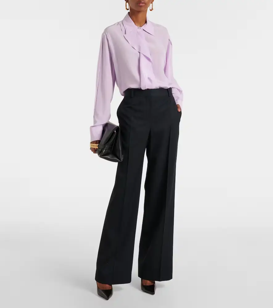 Victoria Beckham Ruffled asymmetric silk blouse | Thumbnail 3 Victoria Beckham Ruffled asymmetric silk blouse | Thumbnail 3