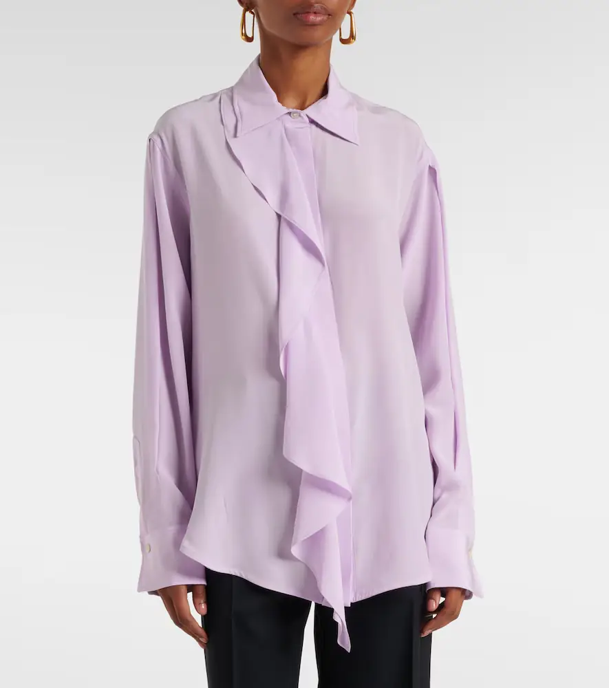 Victoria Beckham Ruffled asymmetric silk blouse | Thumbnail 4 Victoria Beckham Ruffled asymmetric silk blouse | Thumbnail 4